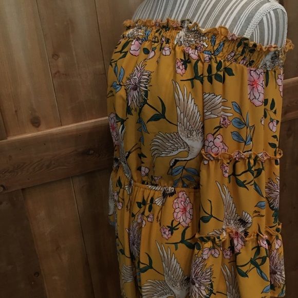 Flying Tomato Romper Size Large EUC Mustard Birds - Picture 5 of 8